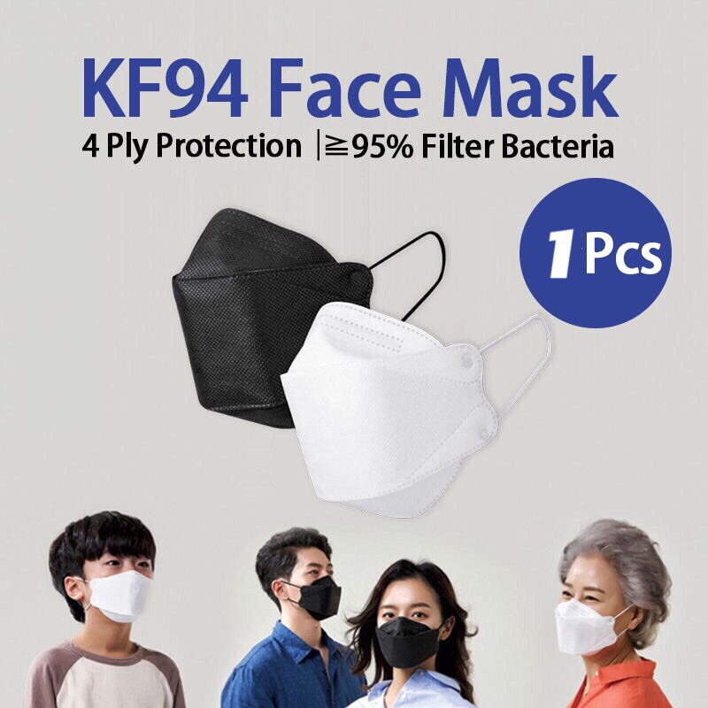 MH Mask KF94 Face Mask 4 Layer Nonwoven Protection Filter 3D Anti