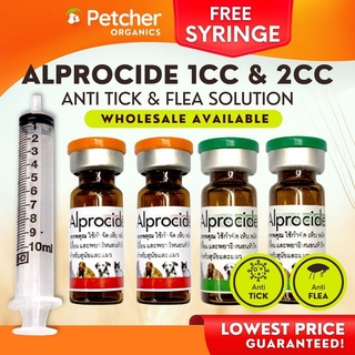 Petcher Alprocide & Detick 1cc and 2cc for Dogs and Cats Anti Ticks and Fleas Drops Treatment
