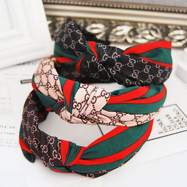 Gucci Headband Green Striped Fabric Haiband Hair Bow Women Hair Accessory Shopee Philippines