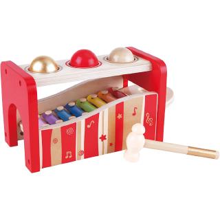 hape pound & tap bench with slide out xylophone target