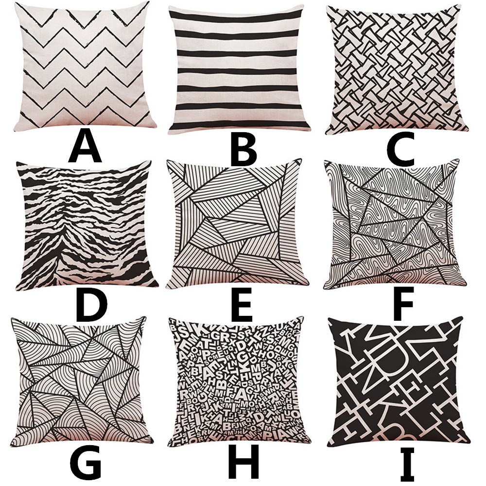 black and white throw pillow covers