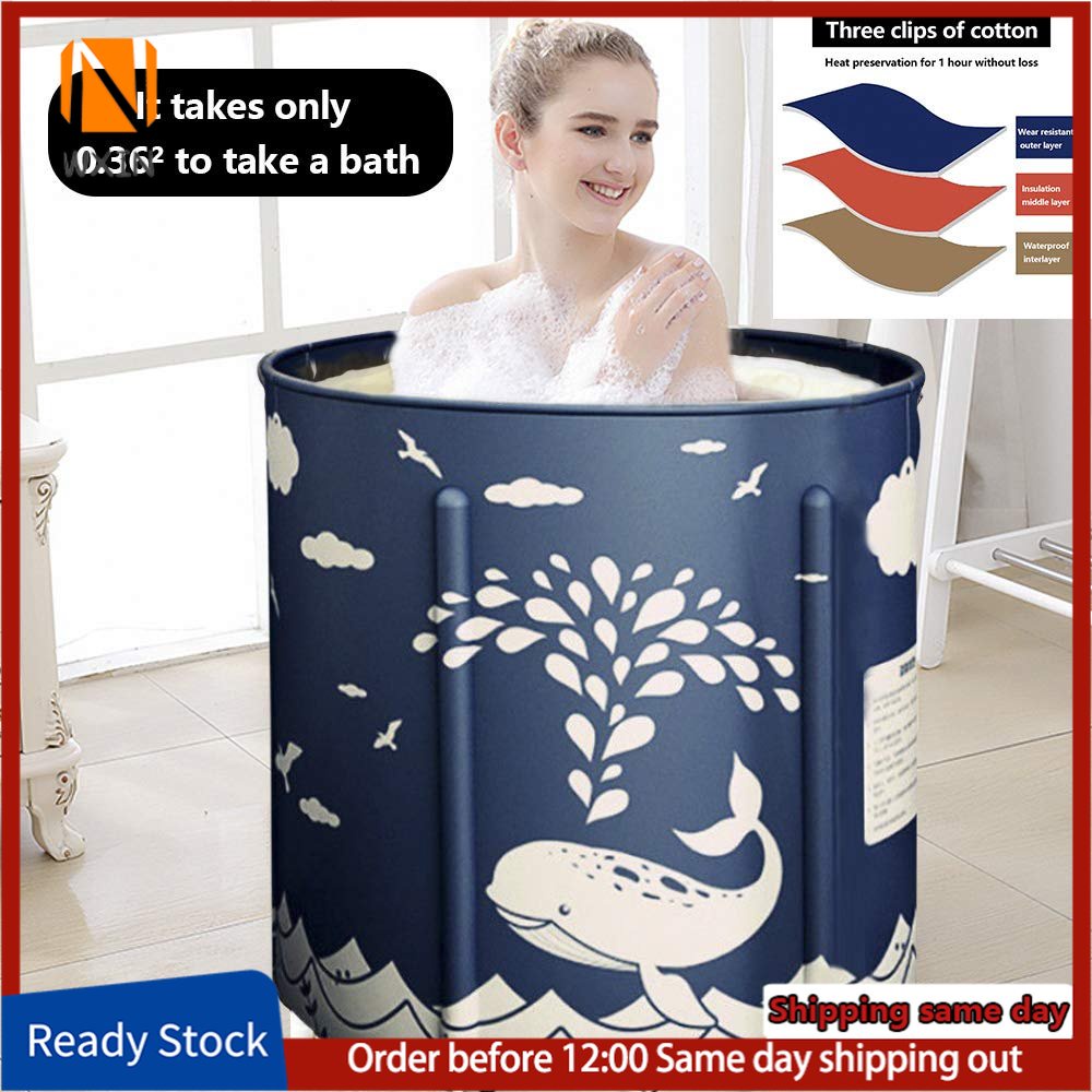 Ready Stock Thick Portable Folding Bath Tub Bathtub PVC Water Outdoor