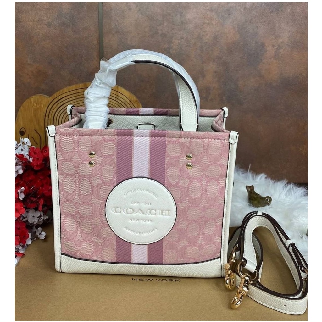 coach pink canvas bag