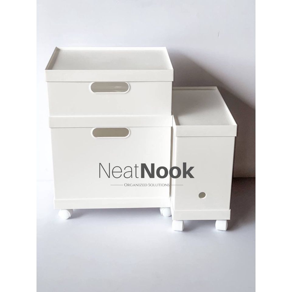 Aiden Japanese MUJI Stackable File Storage Covered Container Bins with