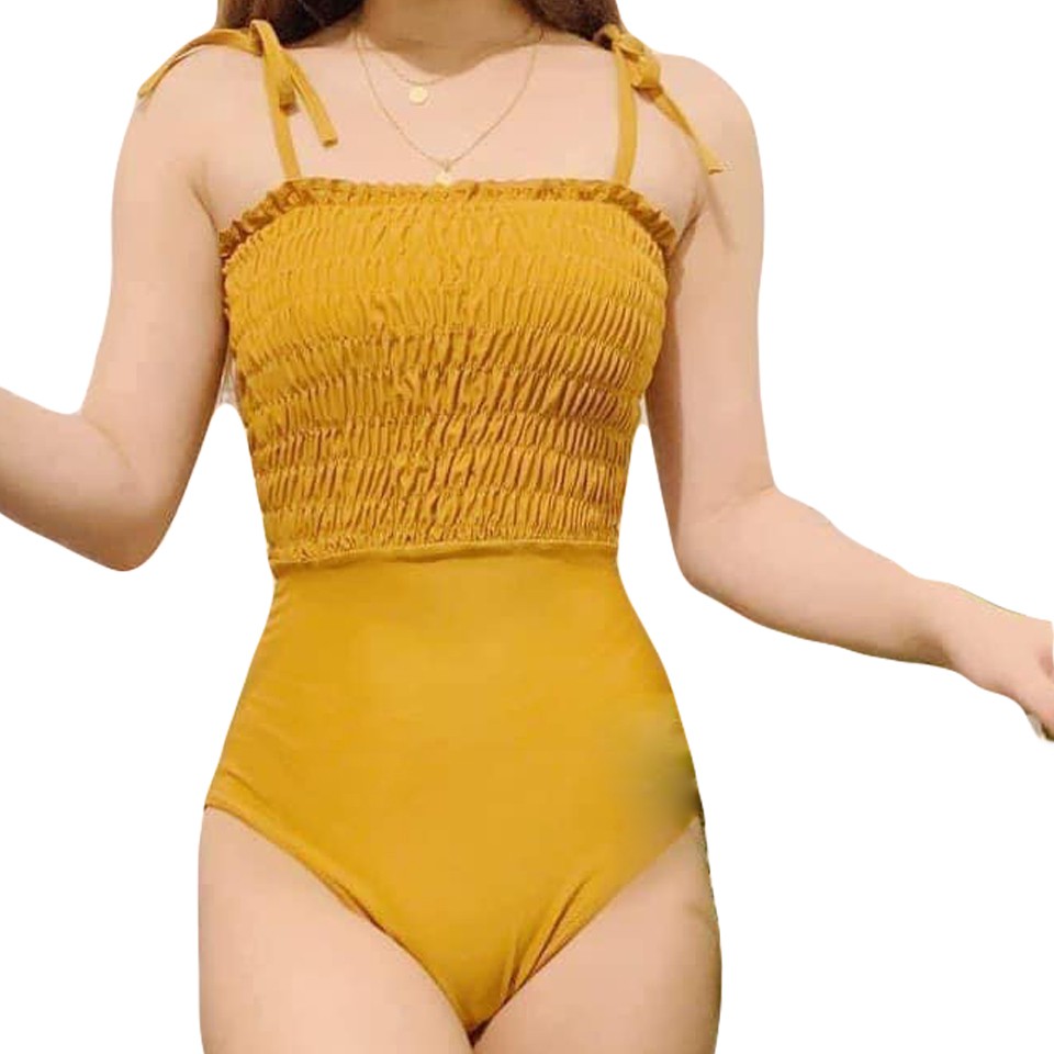 yellow 2 piece swimsuit