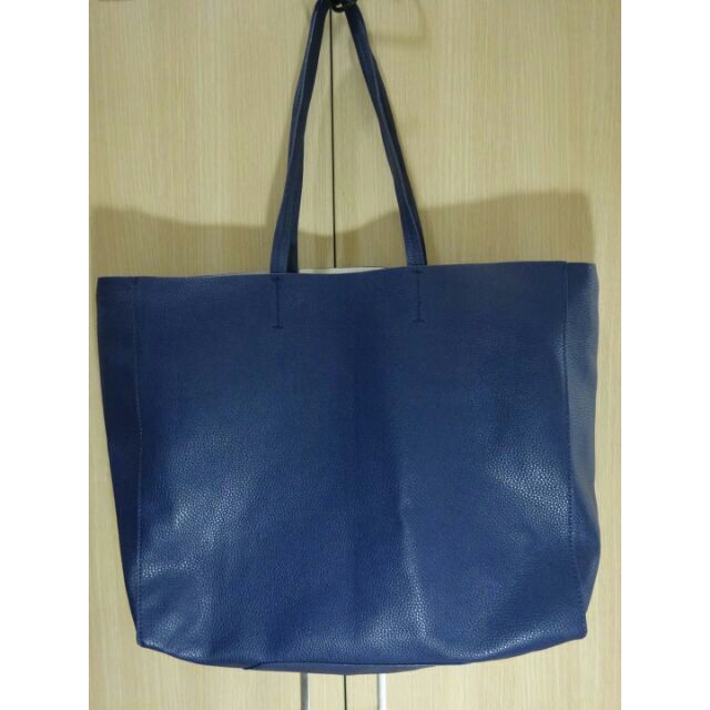 large blue tote bag