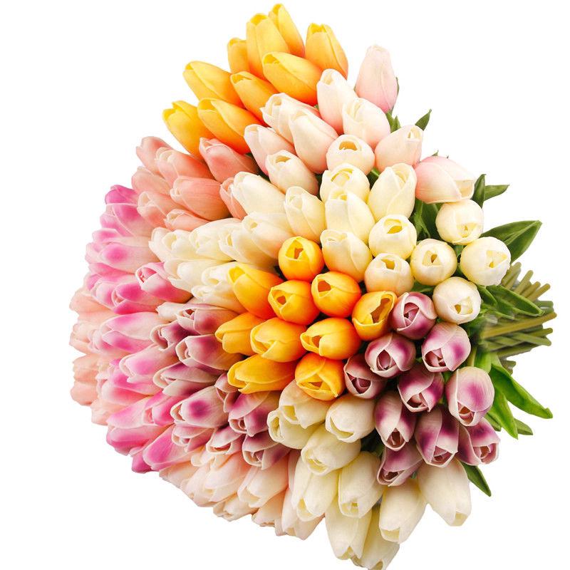 10 Pcs Tulip Artificial Flowers / Real Touch Decorative Fake Flower Bouquet / Office,Hotel,Home Wedding Party DIY indoor Decoration #2