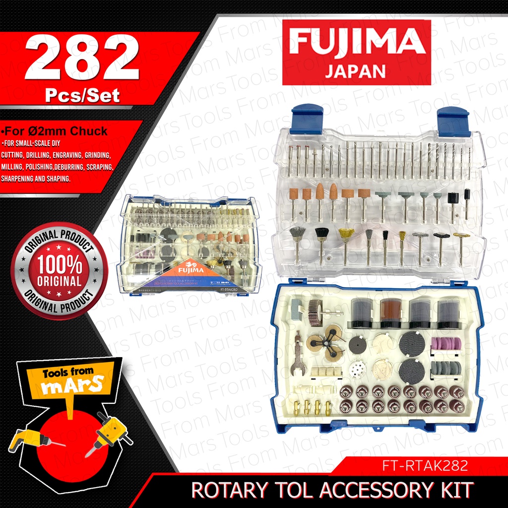 FUJIMA JAPAN 282 PCS Rotary Tool Kit with Accessories FTRTAK282 •TOOLS