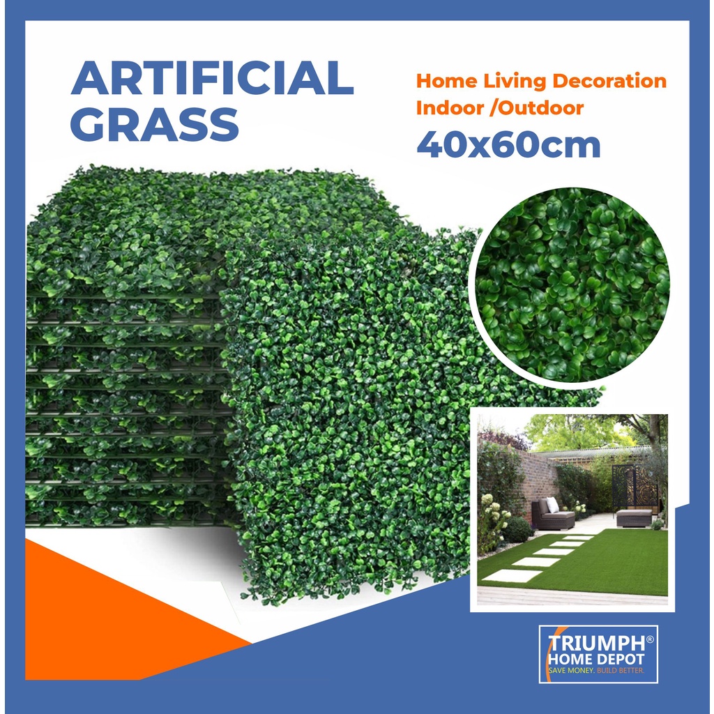 Artificial grass mat 40*60cm Artificial Plant Foliage Hedge Grass Mat For Wall and Floor Decors