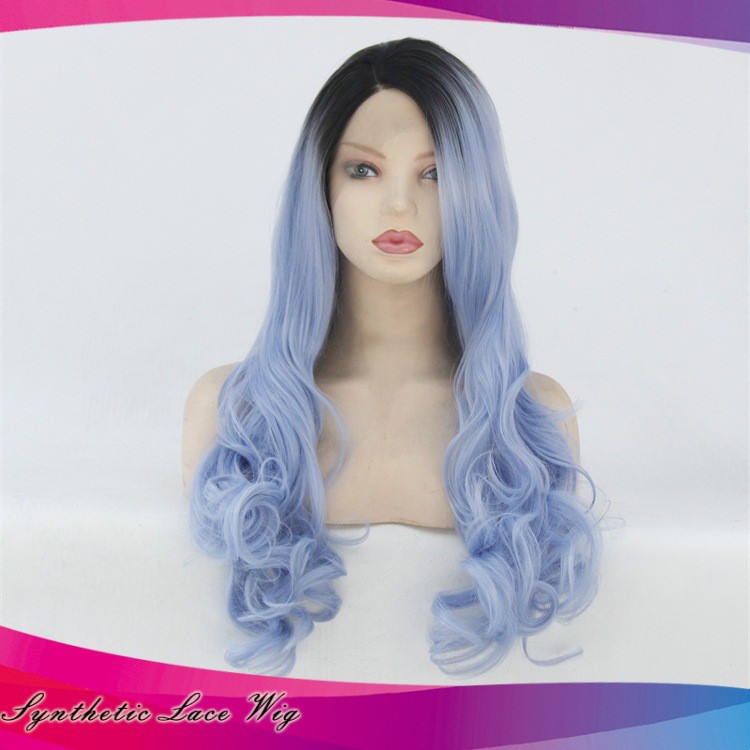 blue wig real hair