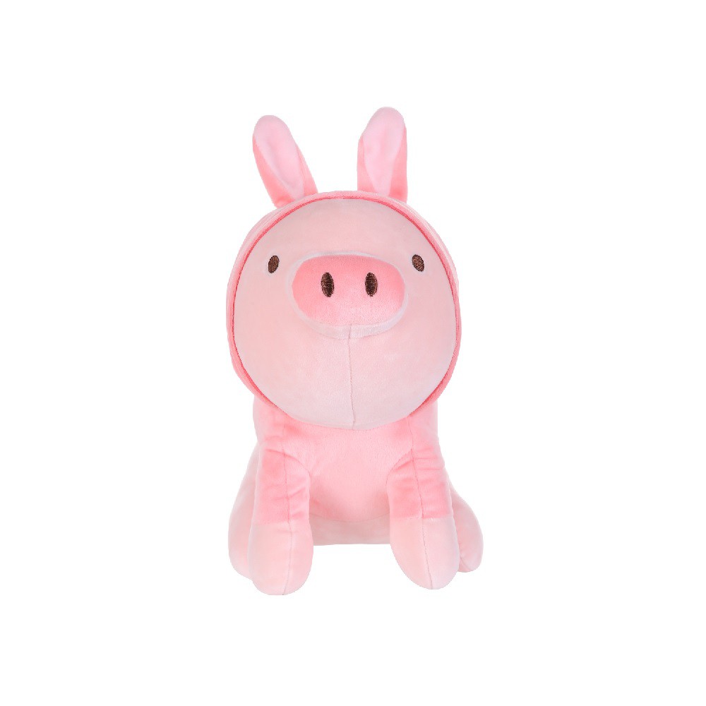 Miniso Sitting Piglet Plush Toy with Rabbit Hoodie Shopee Philippines