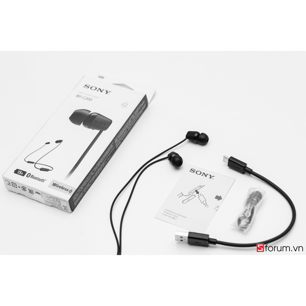 Sony Wi C0 Wireless In Ear Headphones Black White Shopee Philippines