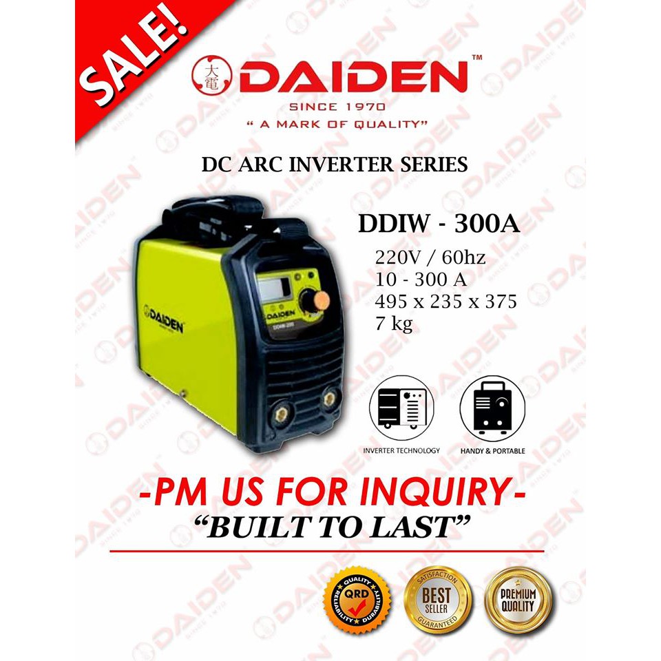 Daiden 300A Inverter Welding Machine 300AMP Shopee Philippines