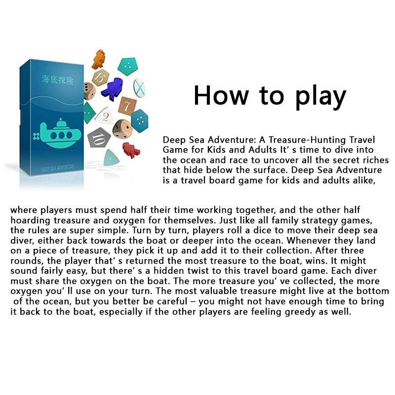 2 6 Players Board Game Deep Sea Adventure Family Party Best Gift For Children Funny English Game Shopee Philippines