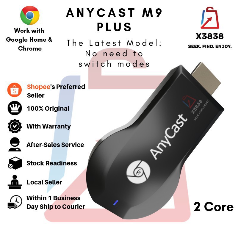 Genuine Anycast M9 PLUS 1080p Wireless WiFi Chromecast ...