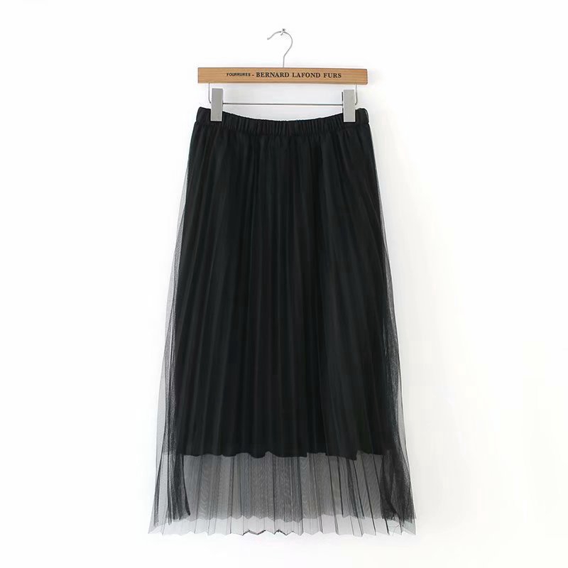 black mesh long skirt
