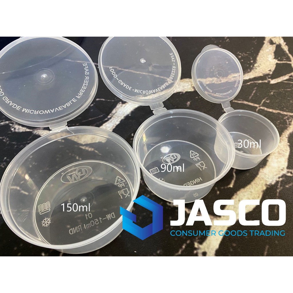 Hinged Lid Container Microwaveable SMALL Sauce Cups (50's) Shopee