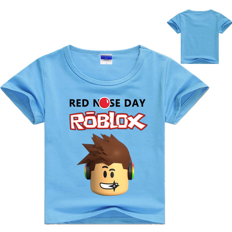 New Short Sleeved Roblox Red Nose Day T Shirt For Boys And Girls Cartoon Children S Wear Shopee Philippines - 35 designs roblox t shirts girls boys sweatshirt red noze day costume children sport shirt kids hoodies long sleeve t shirt tops tees le157