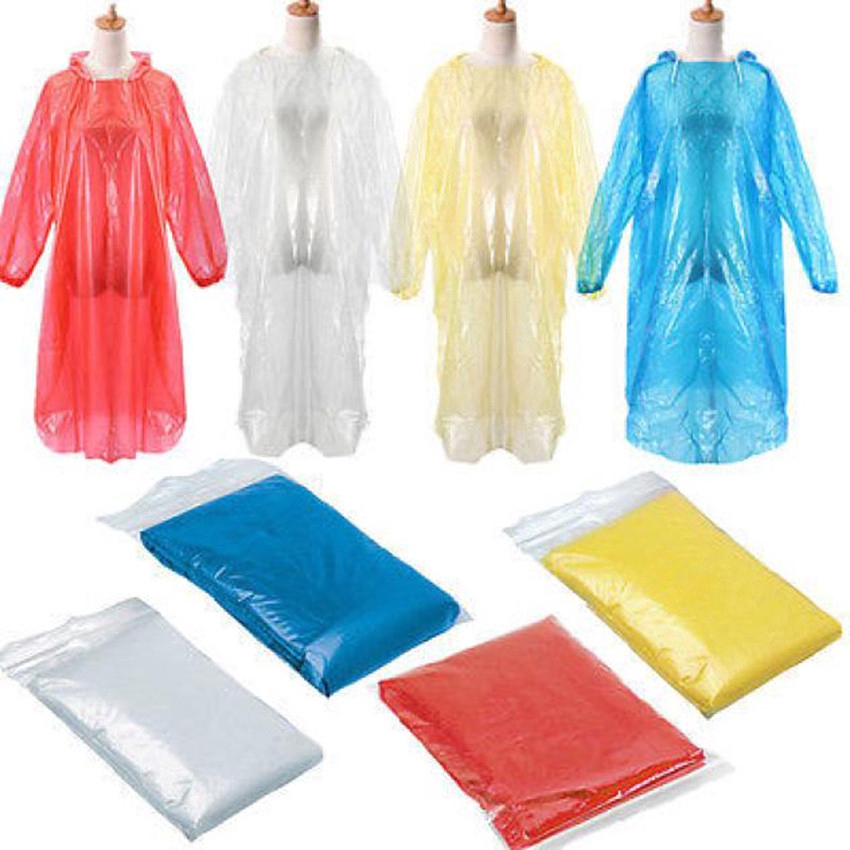 Disposable raincoat with headgear Adult waterproof raincoat Emergency