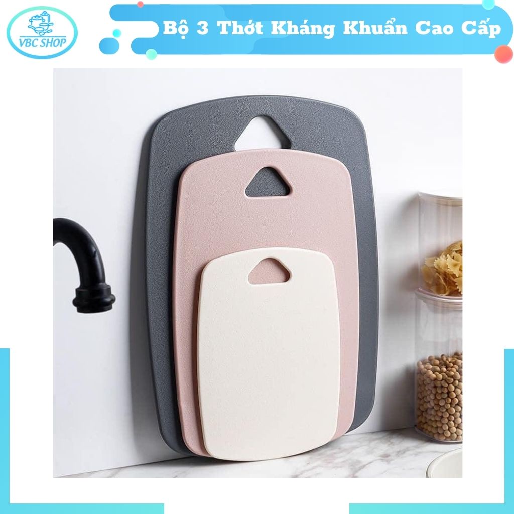 Set Of 3 Antibacterial Plastic Cutting Boards Easy To Protect, Set Of 3 High Quality