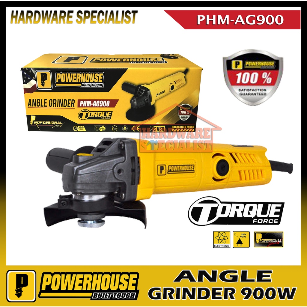 Powerhouse Angle Grinder 900W Torque Force PHMAG900 Original Authentic