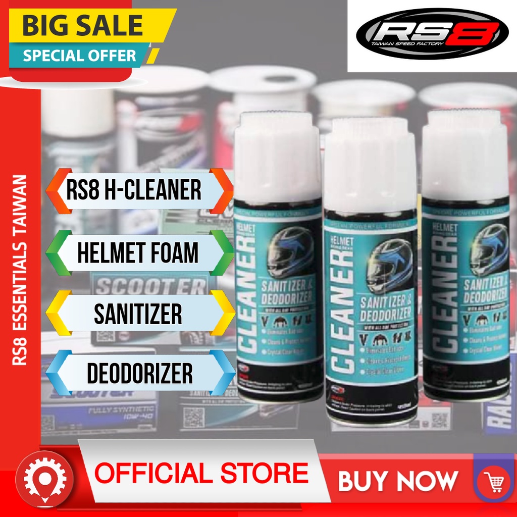 RS8 Helmet Cleaner Sanitizer Foam Disinfectant 450ml Shopee Philippines