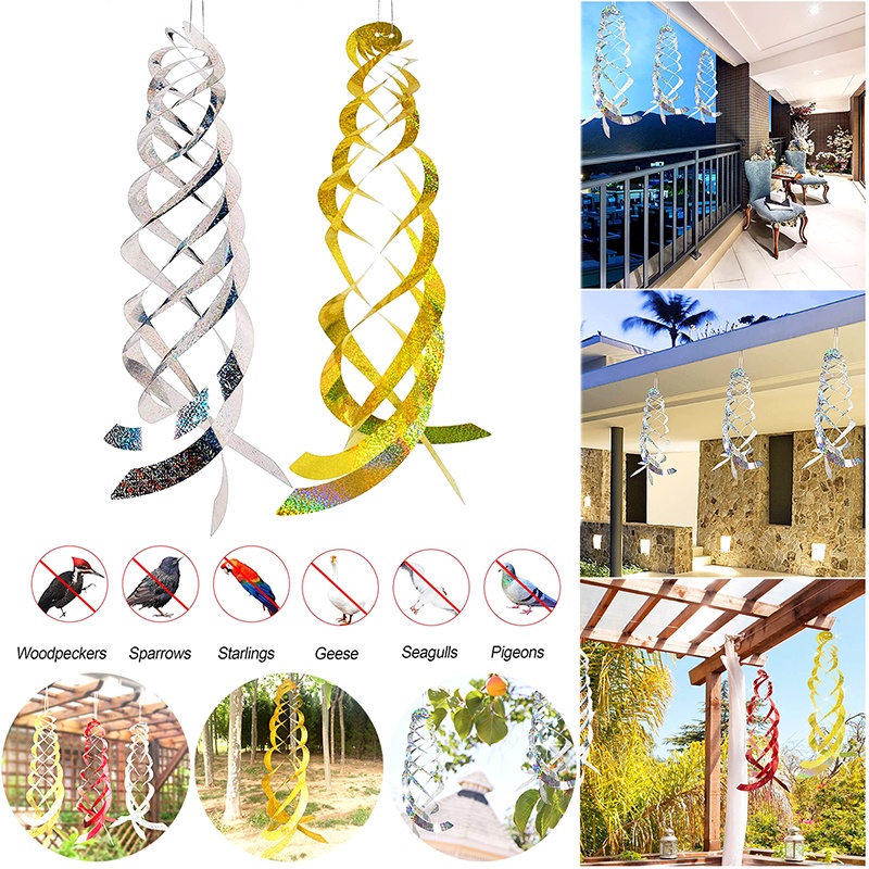 Bird Repellent Spiral Reflectors Hanging Reflective Bird Deterrent Bird