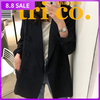 new small suit women's jacket British style Korean loose fashion black casual suit for women blazer