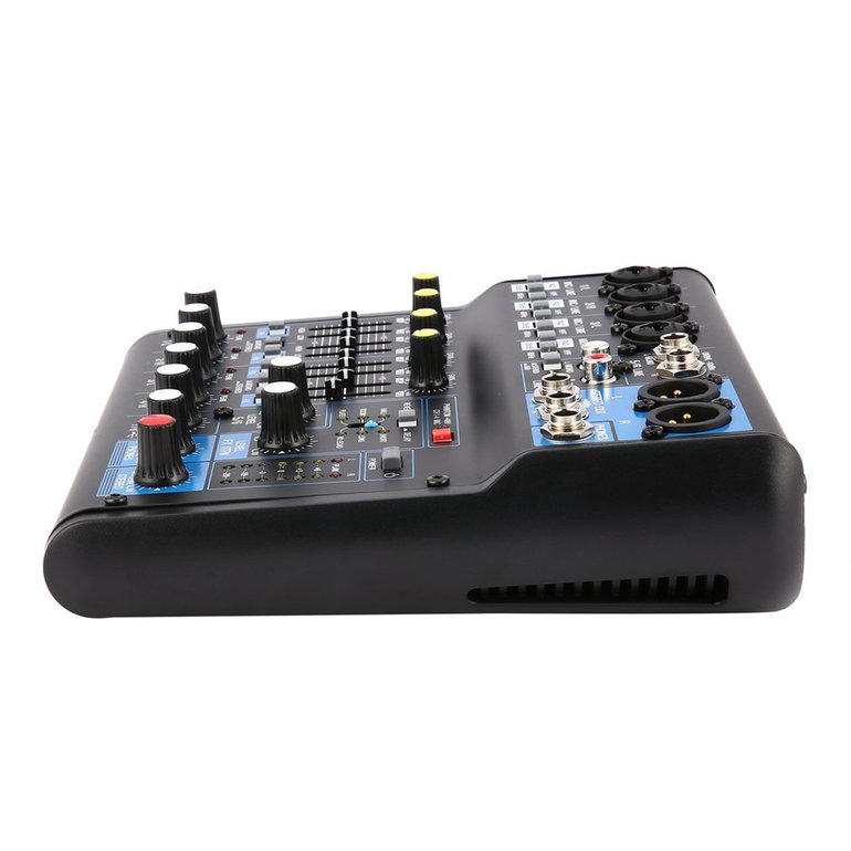 Color:Black Professional DJ Powered Mixer 8 Channel Power Mixing Amplifier USB Slot 16DSP 