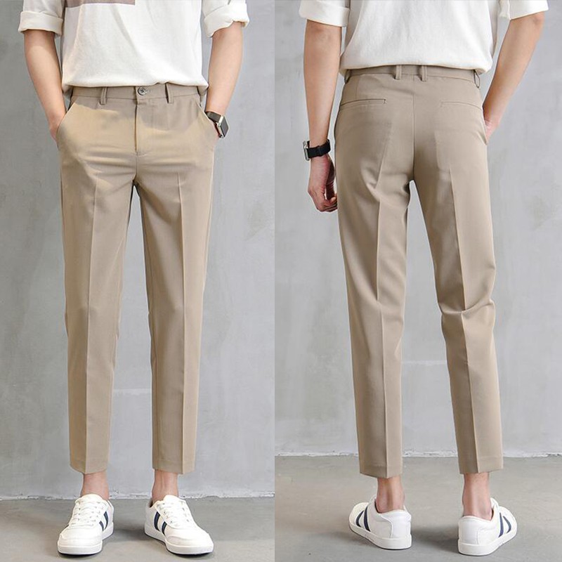 Spot stock 28 40 men s formal khaki ankle pants  business 