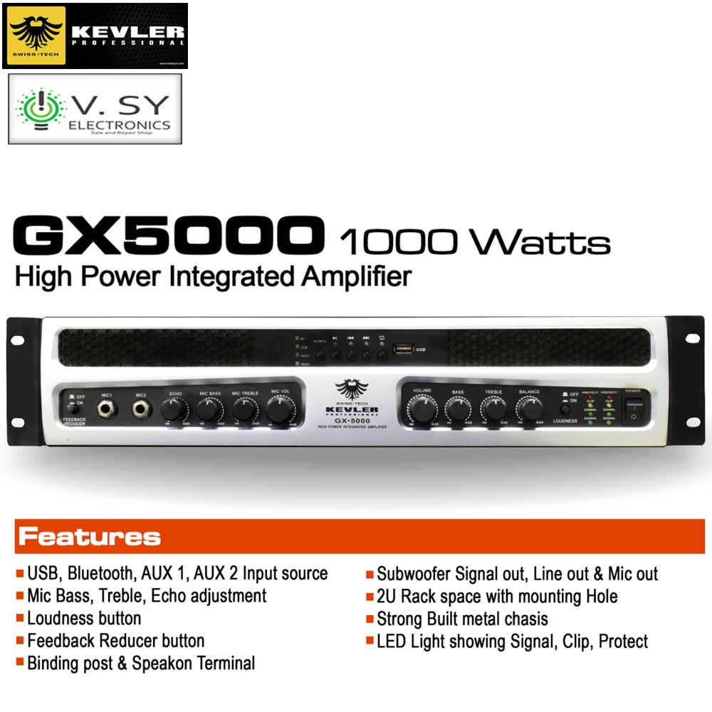 21 Original Kevler Gx 5000 1000w X2 Professional Power Amplifier Gx 5000 Gx5000 Shopee Philippines