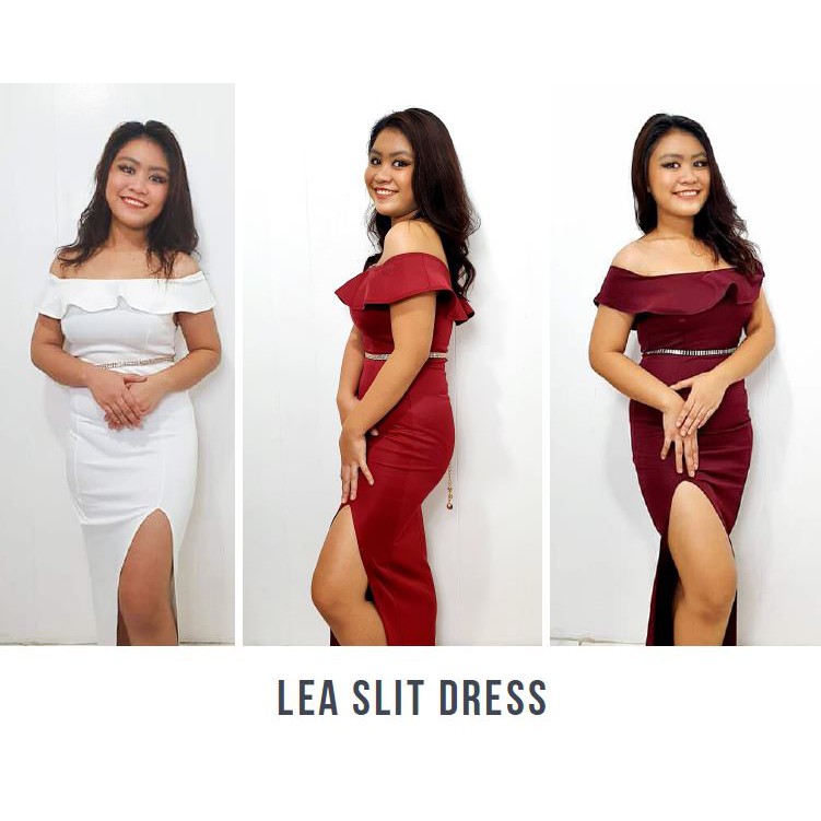 Off Shoulder Dress with Slit Pencil Cut Taytay Tiangge Supplier ...