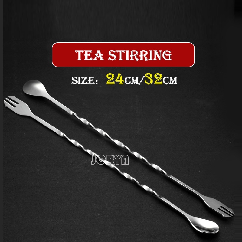 Stainless Steel Cocktail Stirrers Bartender Mixing Spoon Tea Stirrer
