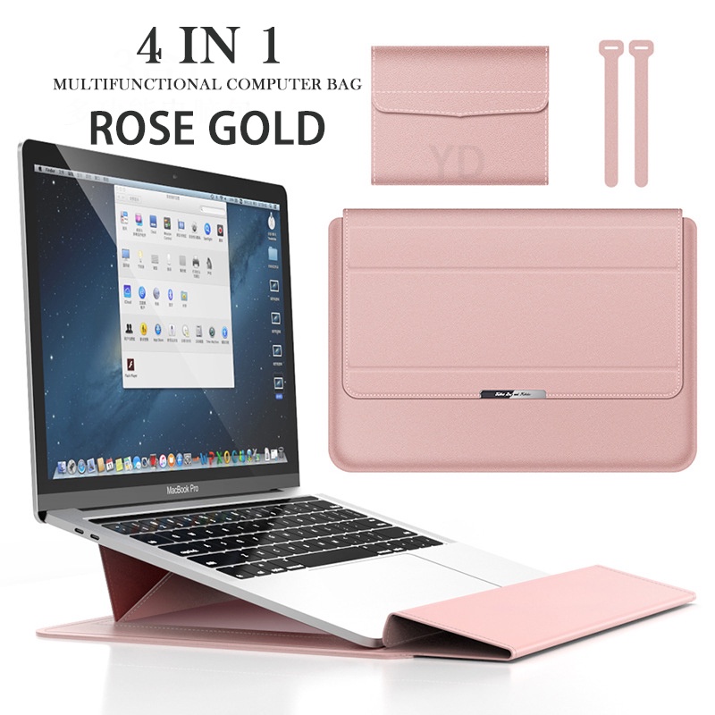 4 in 1 Folding Laptop Leather Case + For Any Laptop Macbook Laptop iPad