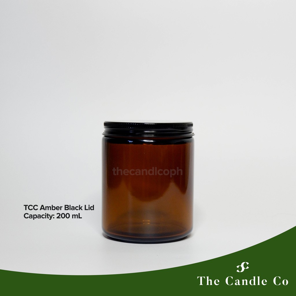 200mL Amber Glass Candle Jar Black/Gold Lid Shopee Philippines
