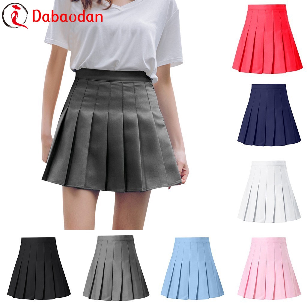 Pleated Mini Skirt Slim Waist Casual 