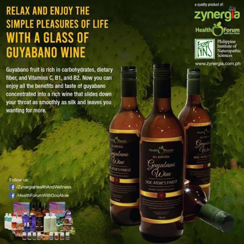 Doc Atoie S Guyabano Wine Product Of Zynergia Recommended By Doc Atoie Shopee Philippines