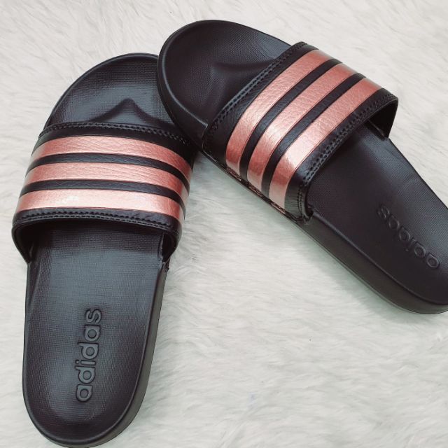 adidas slippers rose gold