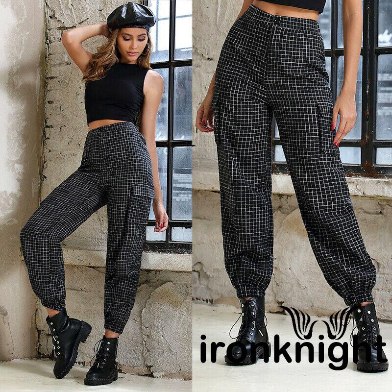 plaid cargo pants womens