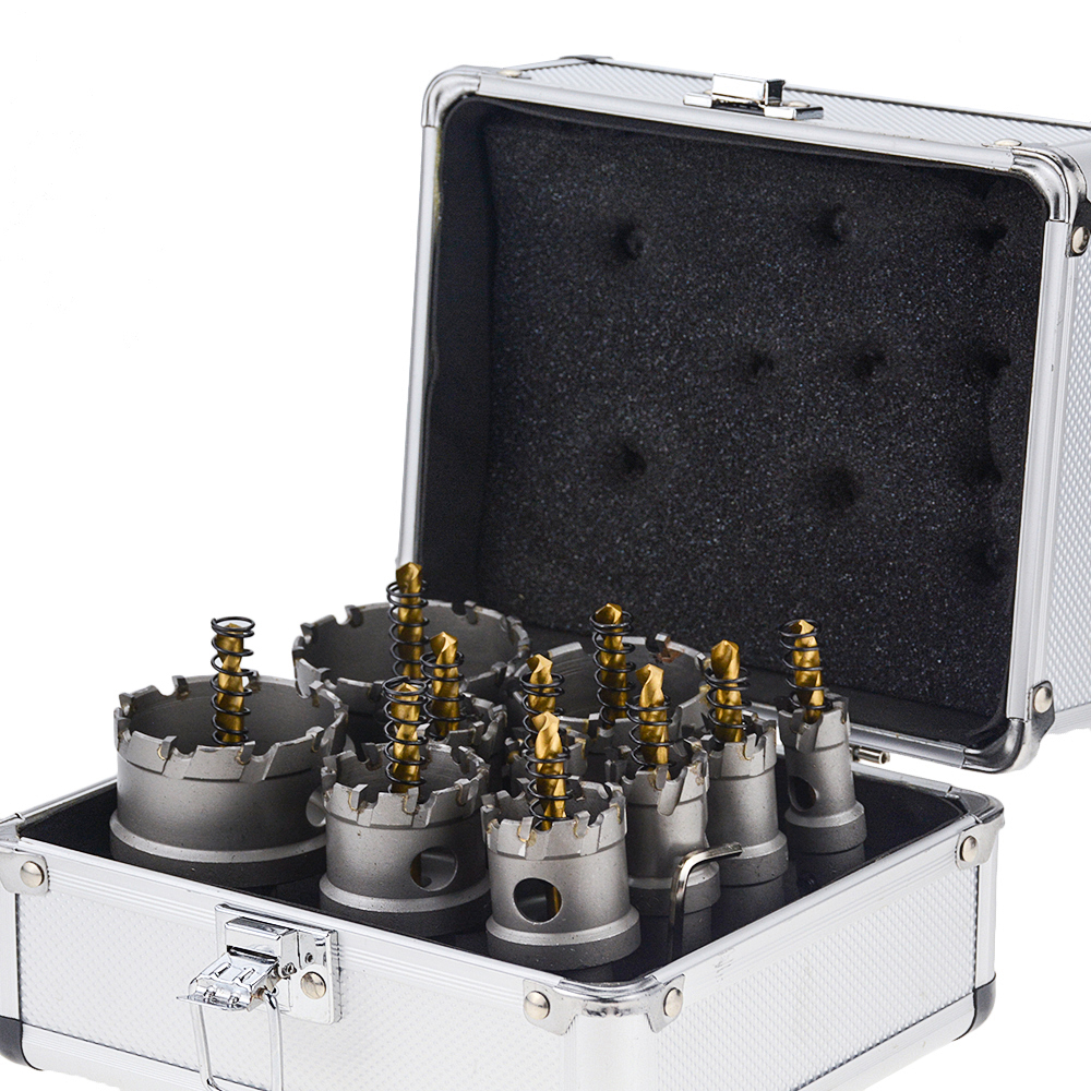 2-Piece 7/8 Inch TCT Hole Saw Set For Metal & Hard Materials - Tungsten Carbide Tip With Spring-Loaded Pilot Drill