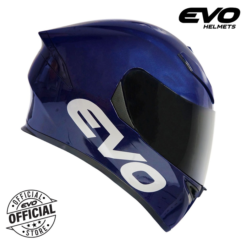 EVO GSX 3000 Glossy Metallic Blue Full Face Dual Visor Helmet | Shopee ...