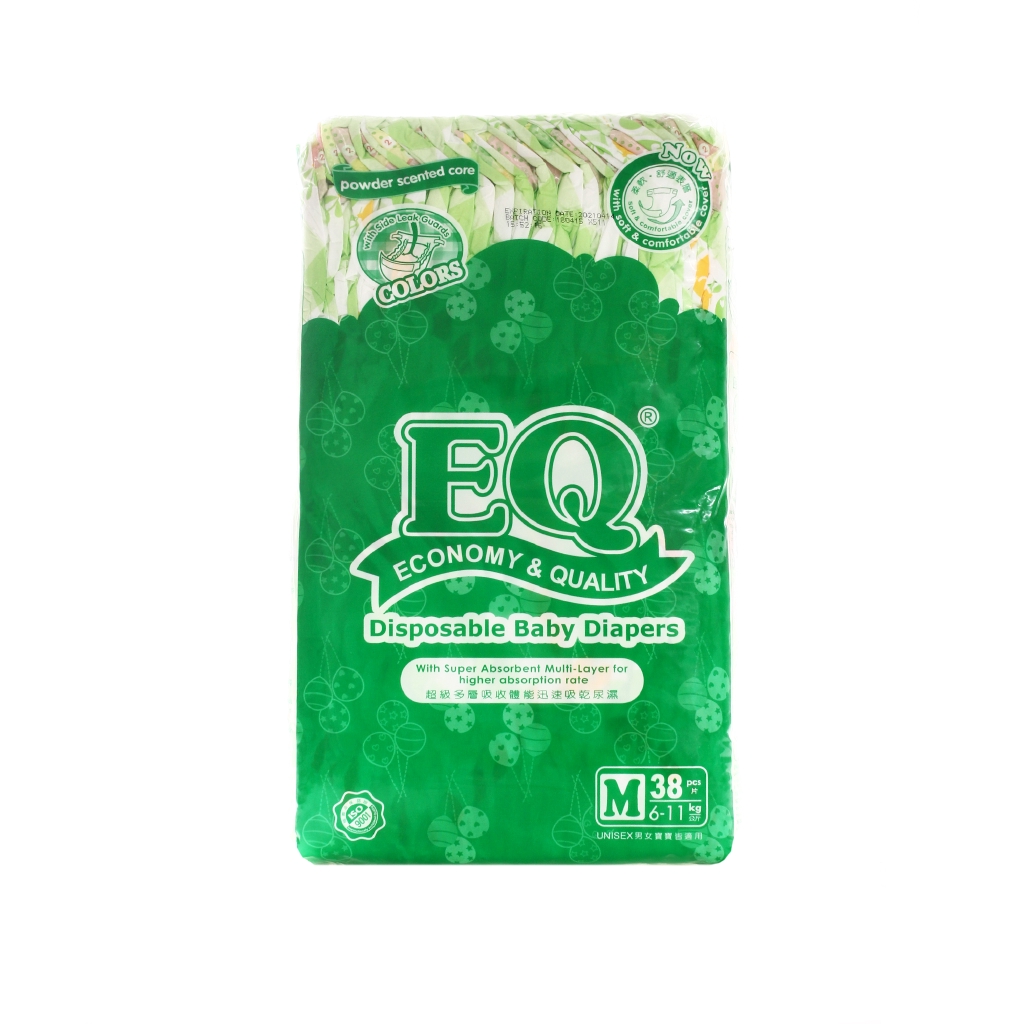 EQ Colors Big Pack Medium 38's - Tape Baby Diapers