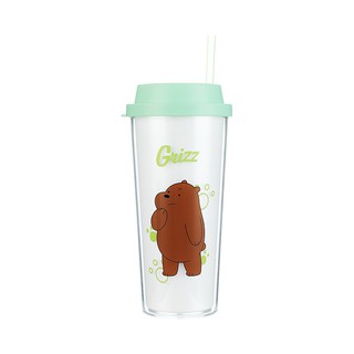 Miniso x We Bare Bears Double-layer Straw Bottle Water Tumbler 550ml ...