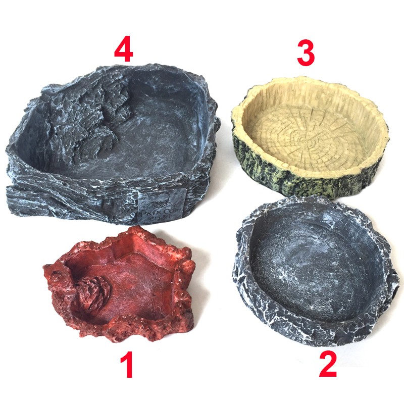 Resin Reptile Tortoise Water Dish Food Bowl Snakes Lizard #2