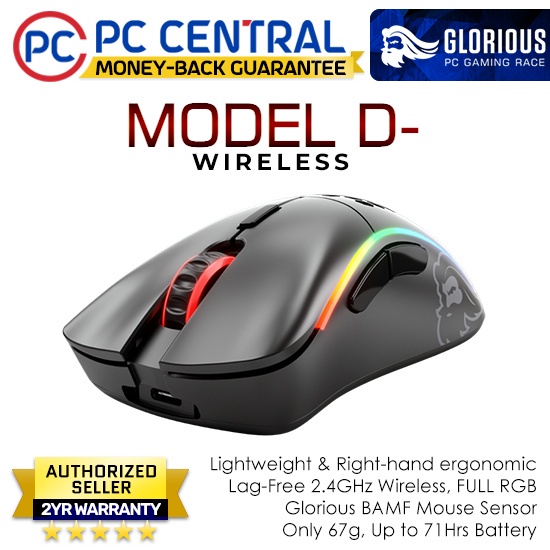 Glorious Model D Minus Wireless (Model D) RGB Gaming Mouse Ascended