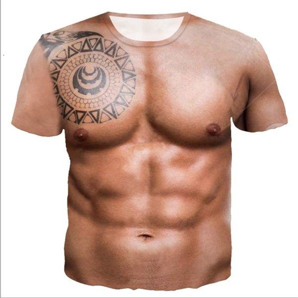 Men Funny Muscle T Shirt 3d Print Short Sleeve Tattoo T Shirts Unisex O Neck Tees Hip Hop Street T Shirt Shopee Philippines - roblox bodybuilder shirt