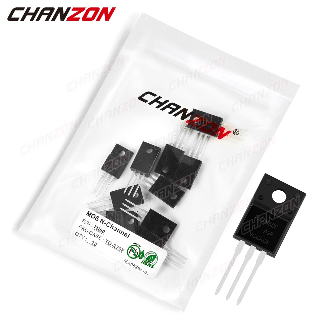 10pcs 7N60 TO 220F N Channel Mosfet Bipolar Junction Transistor BJT SIC