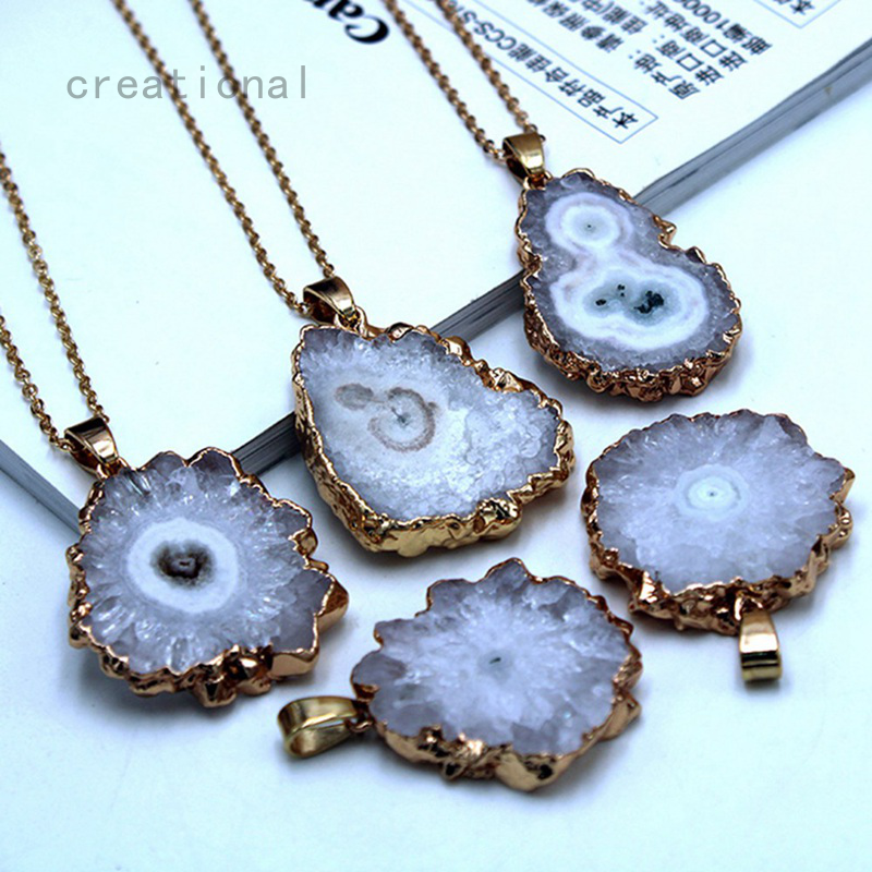 agate slice necklace