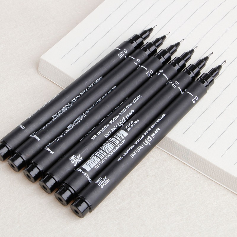 6pcs Drawing Pen Ultra Fine Line 005 01 02 03 05 08 Needle Point