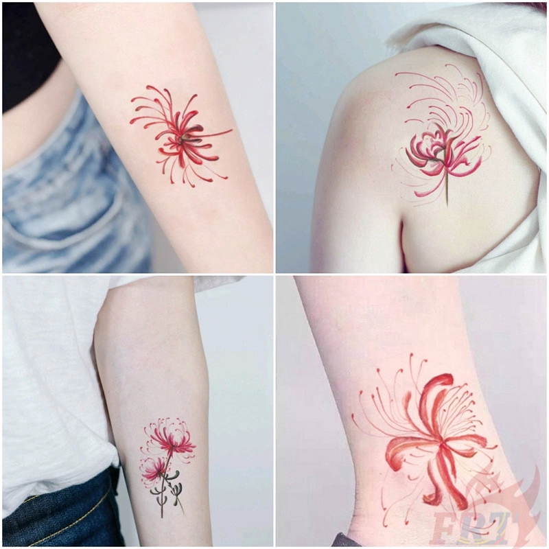 Red Spider Lily Flower Temporary Tattoo Stickers 30sheets Set Waterproof Tattoos For Sexy Arm Clavicle Body Art Hand Foot Shopee Philippines